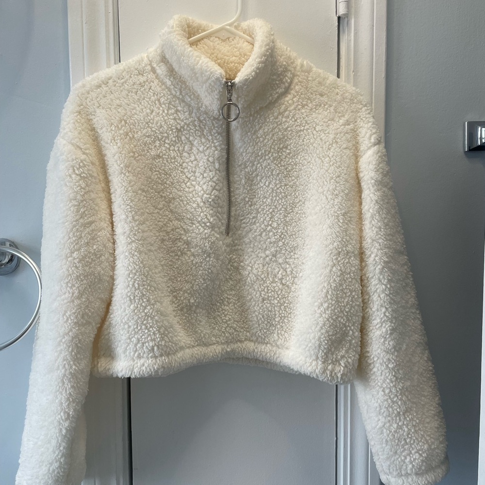 Fashion Nova Sherpa Crop Jacket